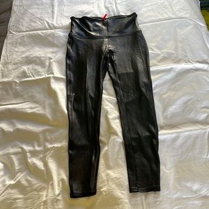 Spank faux leather leggings
